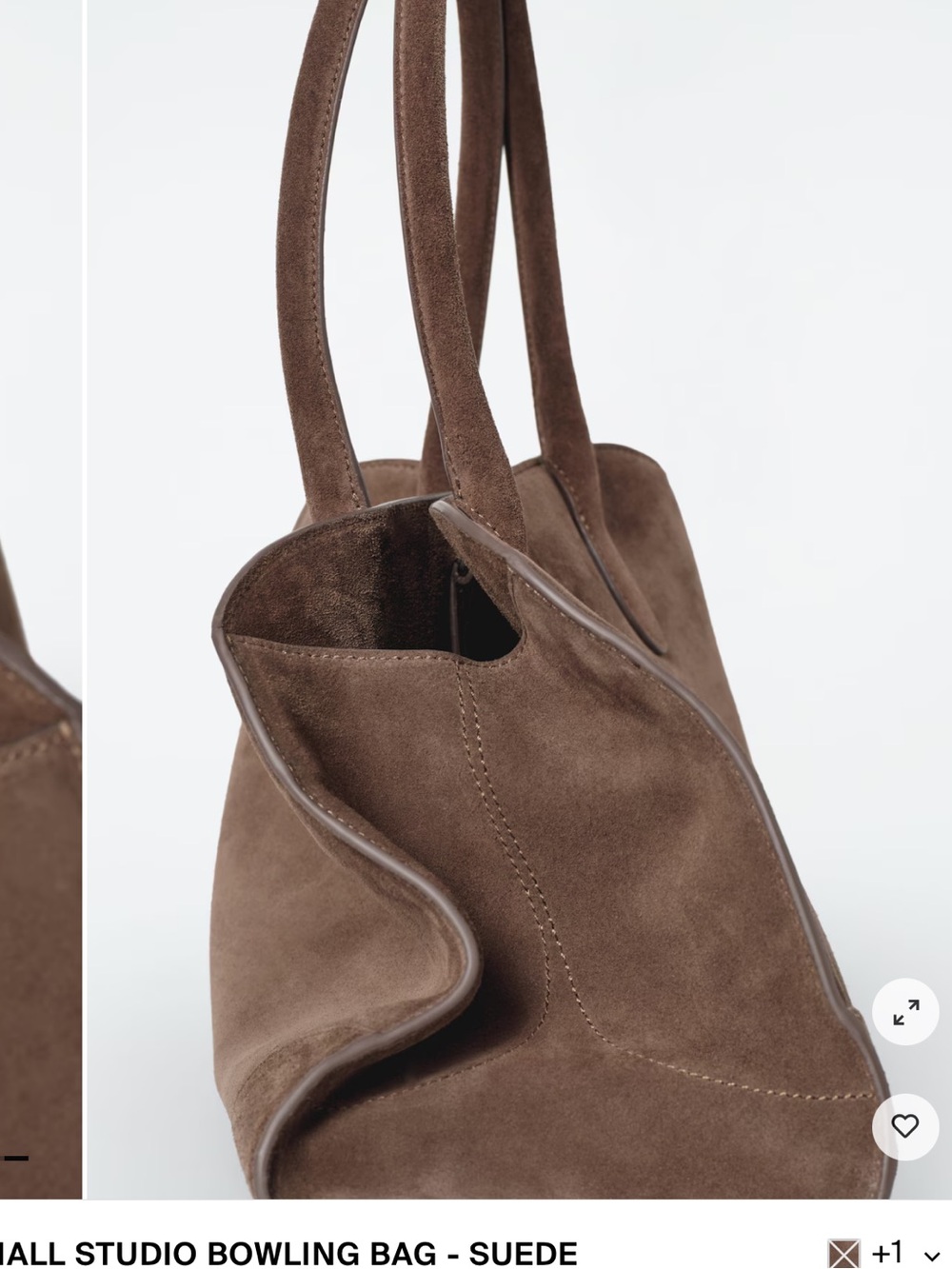 COS small studio bowling bag - suede brown - Picture 3 of 8